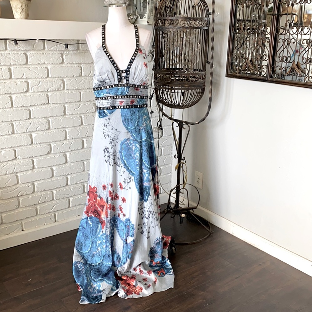 CHICAS HI LOW DRESS FUN DESIGN ON BACK 2XL NEW BUTTERFLIES FLORAL